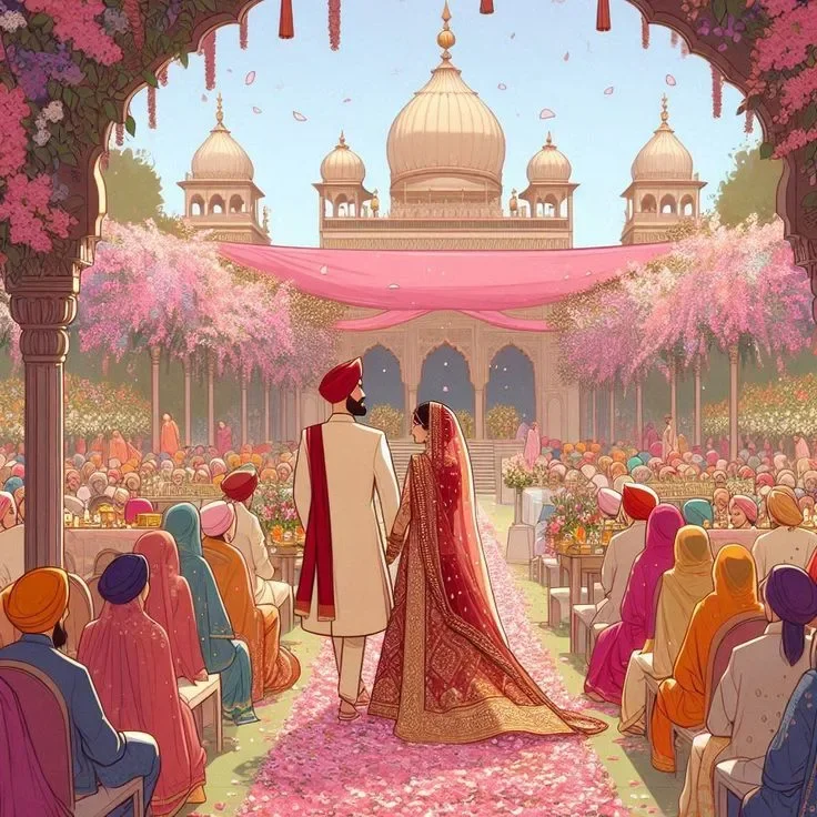 Digital Wedding Invitation Website for Indian Couples - Petal Path Palace Template